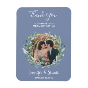 Magnet Flexible Russe aquarelle feuille Merci photo mariage