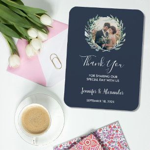 Magnet Flexible Russe aquarelle feuille photo Merci mariage