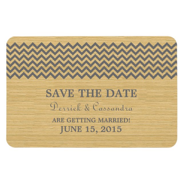 Magnet Flexible Rustic Chevron Enregistrer l'aimant de la date, gr (Horizontal)