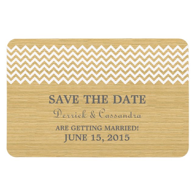 Magnet Flexible Rustic Chevron Enregistrer l'aimant de la date, iv (Horizontal)