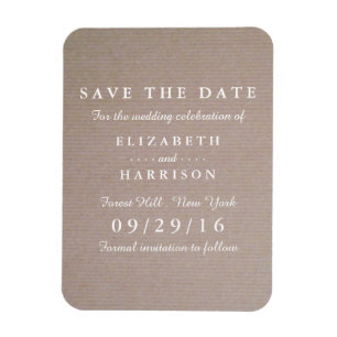 Magnet Flexible Rustic Country Kraft Wedding Enregistrer La Date