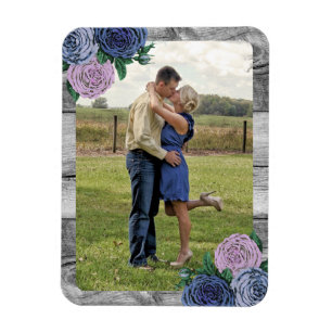 Magnet Flexible Rustic Country Roses Grange Bois Photo personnalis