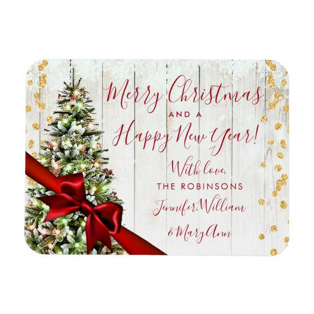 Magnet Flexible Rustic Gold Joyeux Noël Non Photo Parties scintill (Horizontal)