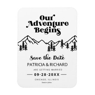 Magnet Flexible Rustic Mountains Outdoor Wedding Save The Date