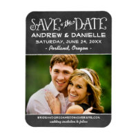 Rustic Script Chalkboard Photo Enregistrer la date