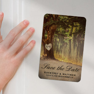Magnet Flexible Rustic Tree Lake Enregistrer la date