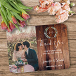 Magnet Flexible Rustique aquarelle feuille photo mariage Merci<br><div class="desc">Feuilles Rustique Aquarelle sur bois de grange foncé,  monogrammed,  aimant de Merci de mariage photo. Des cartes rustiques élégantes pour remercier vos invités mariages. Ajoutez votre propre photo,  nom et texte pour le rendre unique et personnel.</div>