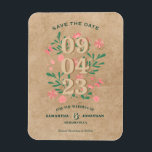 Magnet Flexible Rustique Enregistrer la date sans photo Mariage un<br><div class="desc">Magnet Réservez la date rustique minimale | Mariage unique Enregistrer le Modèle de date sans photo | Floral Vintage Enregistrer l'idée de date | Enregistrer le Modèle de date unique |</div>