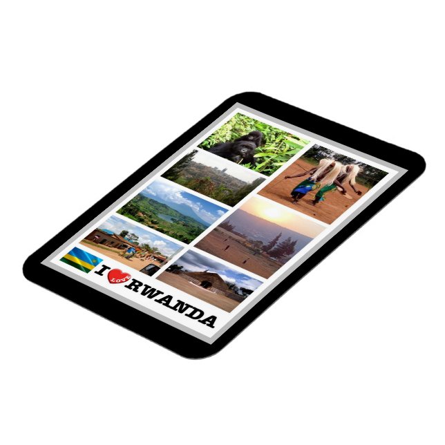 Magnet Flexible Rwanda - I Love - (Côté Gauche)