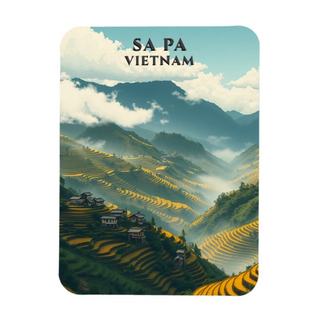 Magnet Flexible Sa Pa Vietnam Rice Terrasses Mountain (Vertical)