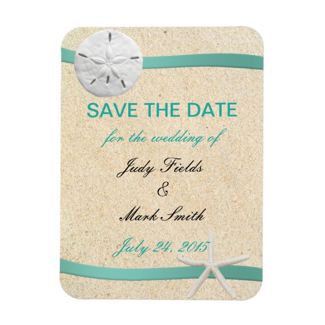 Magnet Flexible Sable Dollar Beach Mariage Économisez La Date Magn (Vertical)