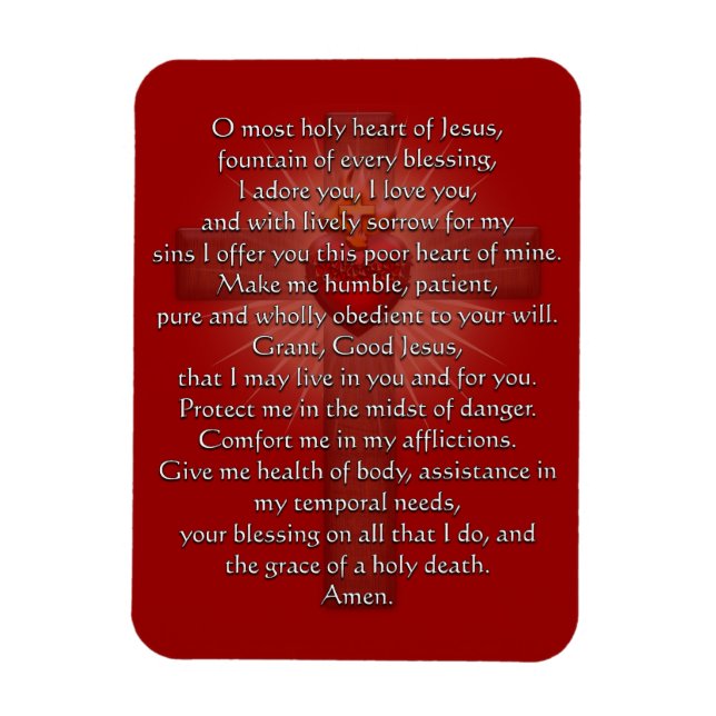 Magnet Flexible Sacred Heart de Jésus-Cross (Vertical)