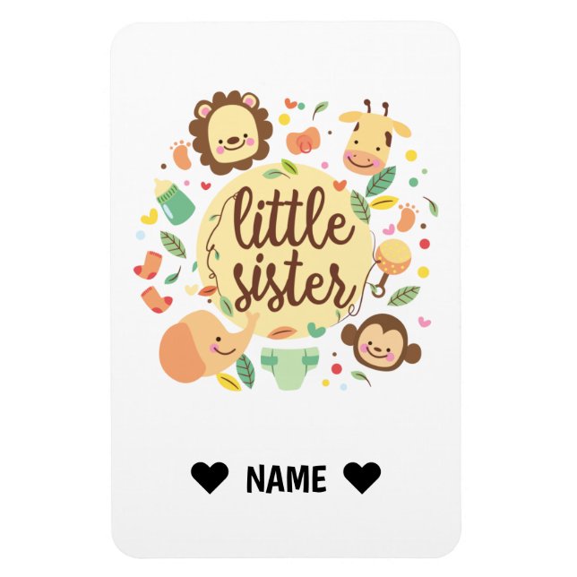 Magnet Flexible Safari Wreath Little Sister (Vertical)