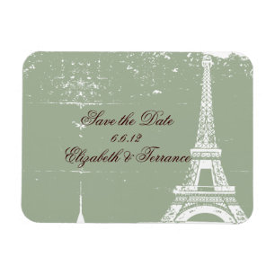 Magnet Flexible Sage Eiffel Tower Enregistrer la date Mariage Magn