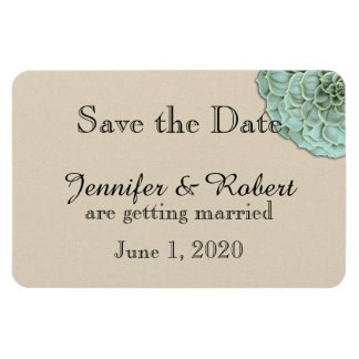 Magnet Flexible Sage Mariage Succulent Enregistrer la date
