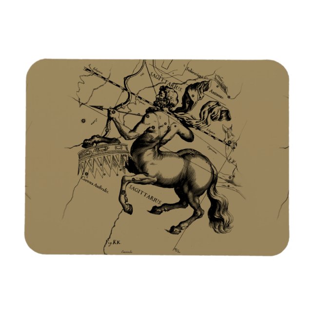 Magnet Flexible Sagittarius Constellation Hevelius 1690 Engraving (Horizontal)