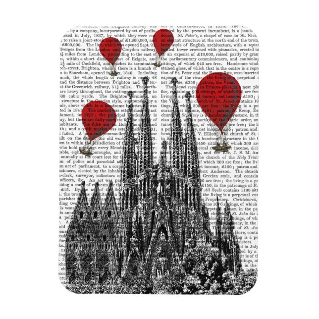 Magnet Flexible Sagrada Familia et Ballons Red Hot Air (Vertical)
