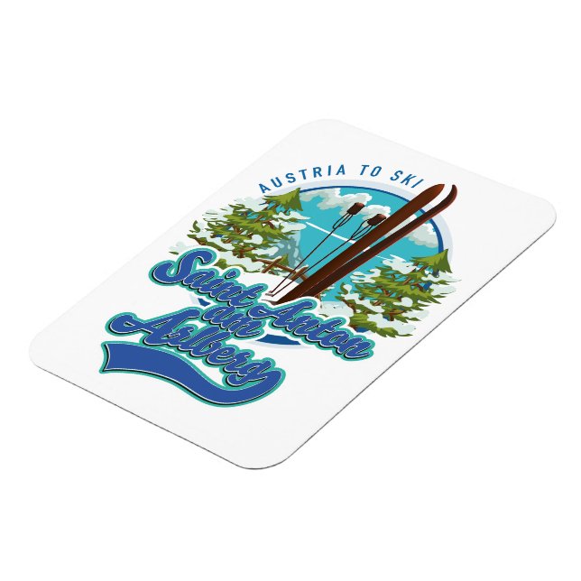 Magnet Flexible Saint Anton am Arlberg Autriche Logo de ski (Côté Gauche)