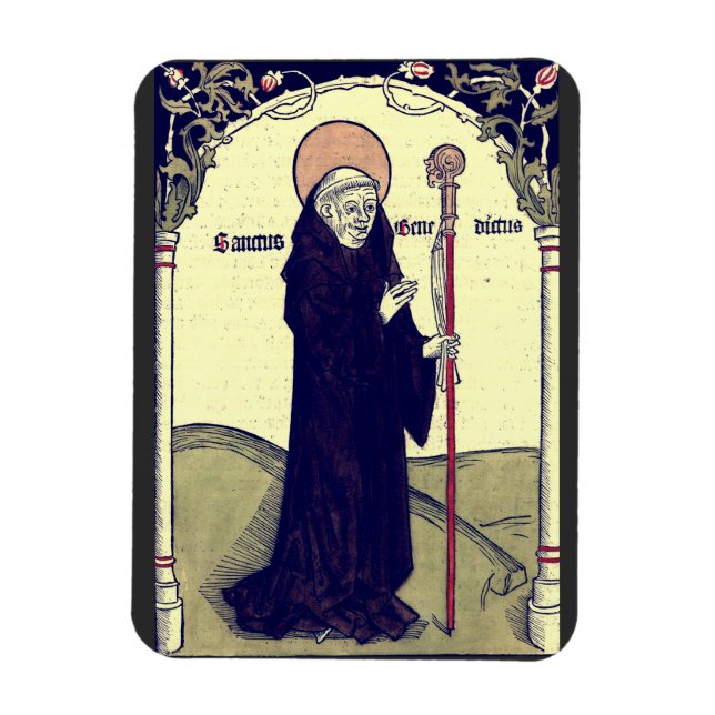 Magnet Flexible Saint Benoît de Nursie Patron de l'Europe Catholiq (Vertical)