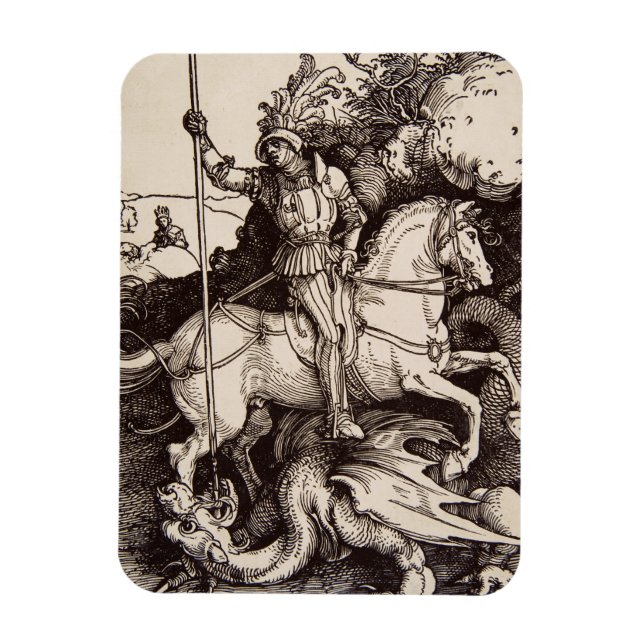 Magnet Flexible Saint George et le Dragon par Durer (Vertical)