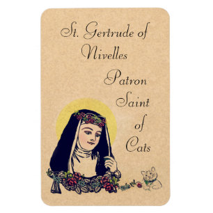 Magnet Flexible Saint Gertrude de Nivelles Patron Saint des Chats