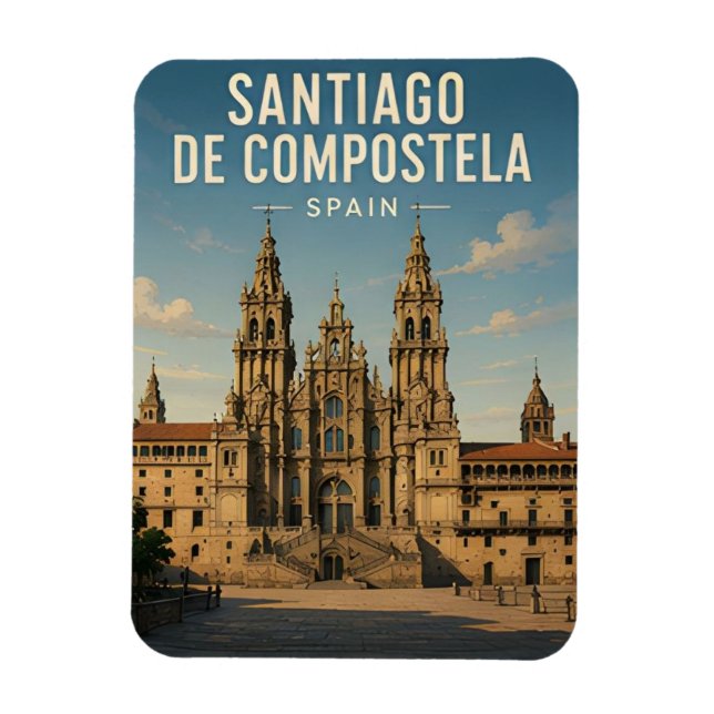 Magnet Flexible Saint-Jacques-de-Compostelle Espagne Voyage Histor (Vertical)