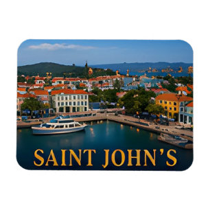 Magnet Flexible ✈️ Saint John's Antigua Cadeau de Voyage 🌴
