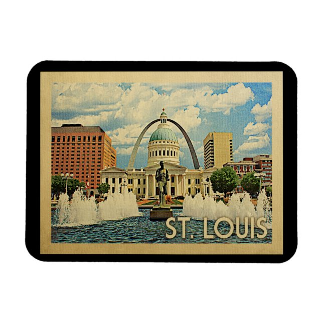 Magnet Flexible Saint Louis Missouri Vintage voyage (Horizontal)