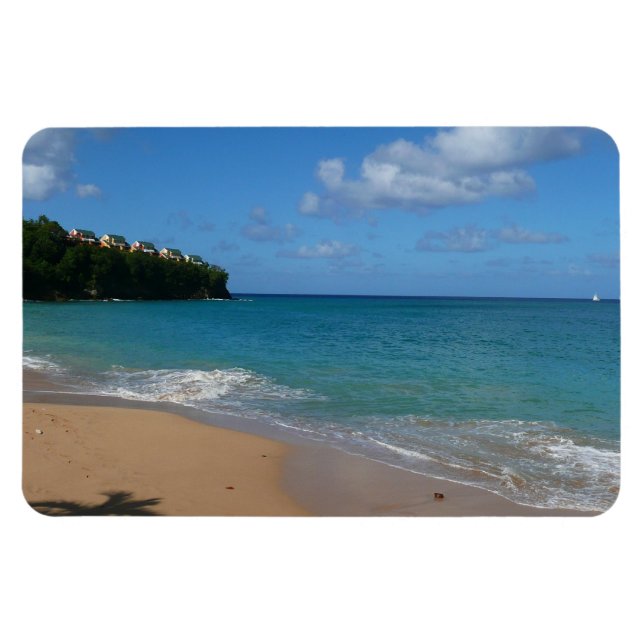Magnet Flexible Saint Lucia Beach Paysage tropical (Horizontal)