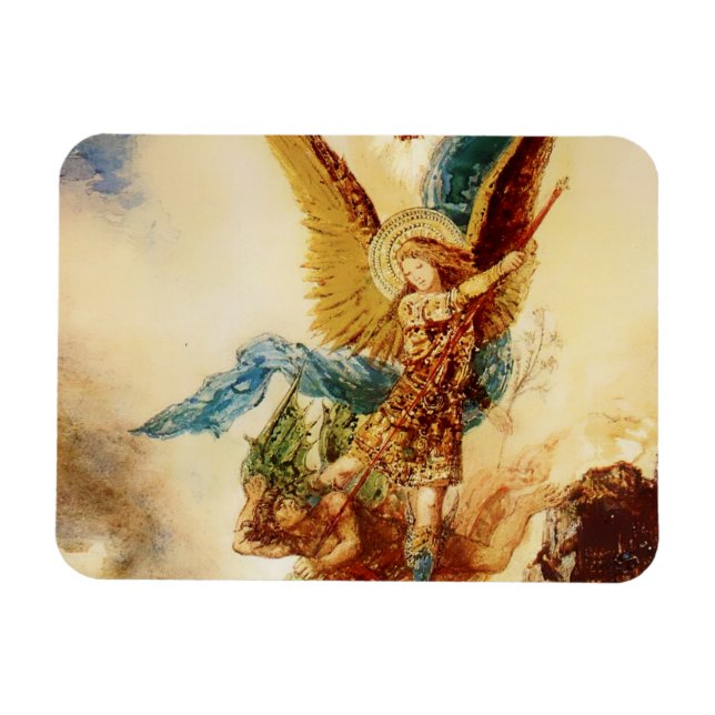 Magnet Flexible « Saint Michel terrassant Satan » de Gustave Morea (Horizontal)