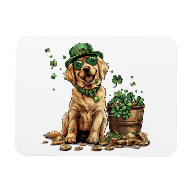 Magnet Flexible Saint Patrick's Day Labrador Retriever Dog (Horizontal)