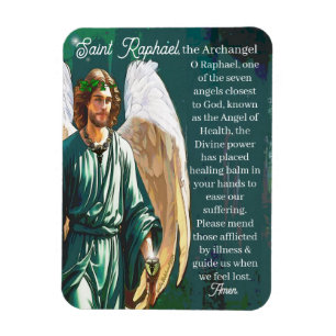 Magnet Flexible Saint Raphael Archangel Guérisseur Ange Prière d'a