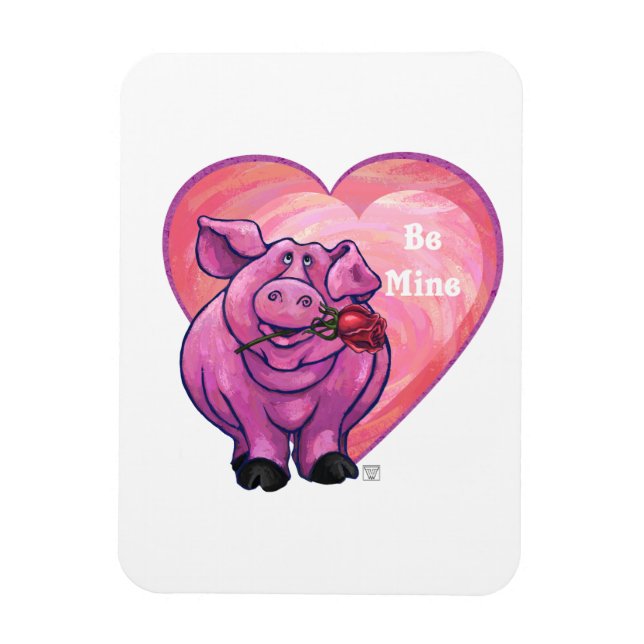 Magnet Flexible Saint Valentin au cochon (Vertical)