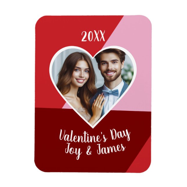 Magnet Flexible Saint Valentin Coeur photo personnalisée (Vertical)