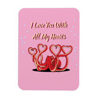 Magnet Flexible Saint Valentin Coeurs de pieuvres