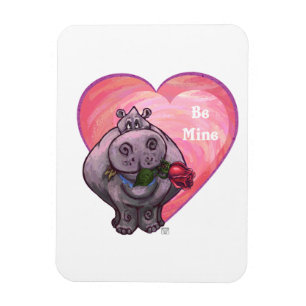 Magnet Flexible Saint-Valentin Hippopotame