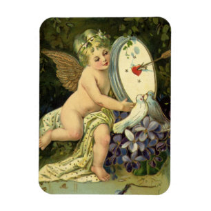 Magnet Flexible Saint-Valentin victorien, oiseaux d'amour d'ange v