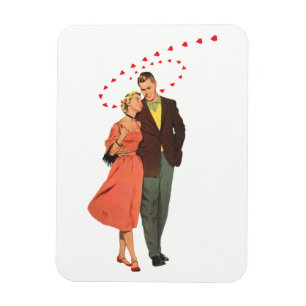 Magnet Flexible Saint-Valentin vintage, cœurs flottants romantique