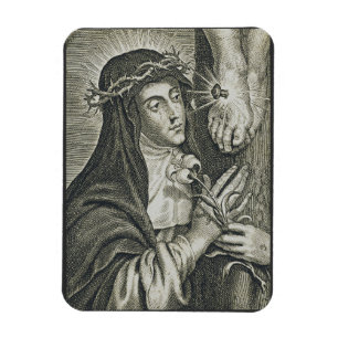 Magnet Flexible Sainte Catherine de Sienne Crucifixion Art Noir Fo