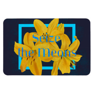 Magnet Flexible Saisir les moyens avec Lys bleu et jaune