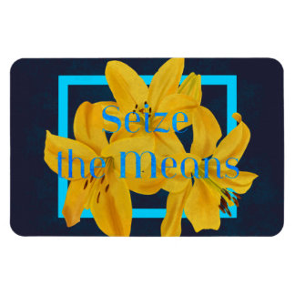 Magnet Flexible Saisir les moyens avec Lys bleu et jaune
