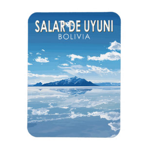 Magnet Flexible Salar de Uyuni Bolivie Travel Art Vintage