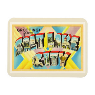 Magnet Flexible Salt Lake City Utah UT Vieux souvenir Vintage voya