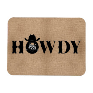 Magnet Flexible Salut Cowboy Raton Laveur Frigo Drôle