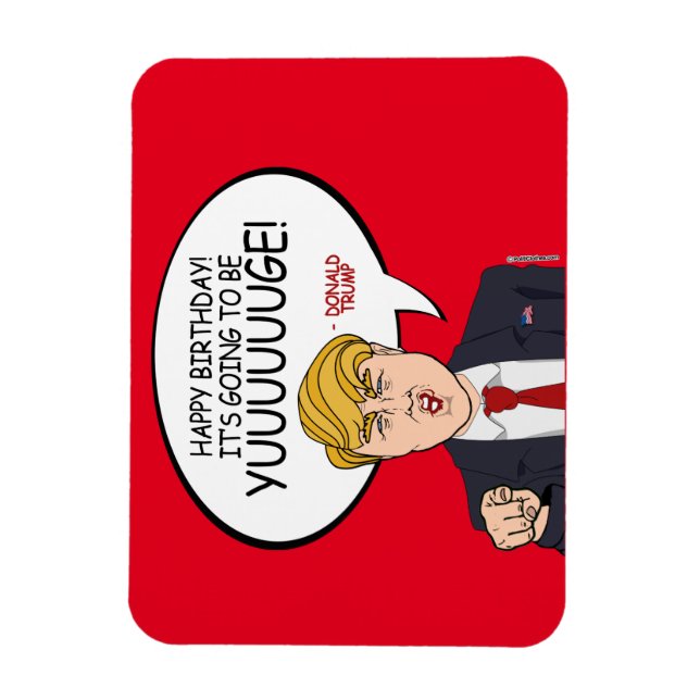 Magnet Flexible Salutation de Donald Trump - Joyeux anniversaire - (Vertical)
