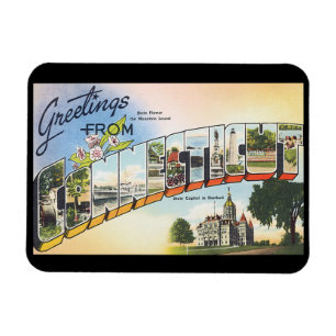 Magnet Flexible Salutations d'affiche de voyage de