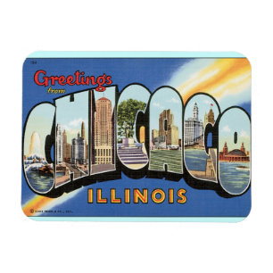 Magnet Flexible Salutations de Chicago USA Voyage