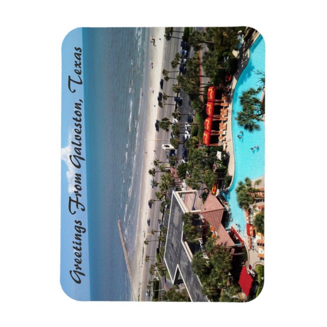 Magnet Flexible Salutations De Galveston, Texas Postcard (Vertical)