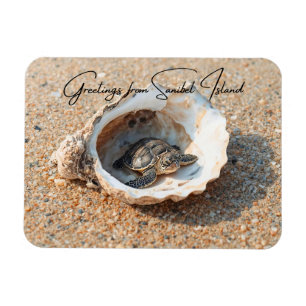 Magnet Flexible Salutations de la Tortue marine de l'île de Sanibe