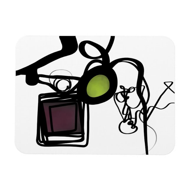 Magnet Flexible Salutations de Philydion : Abstrait noir & blanc (Horizontal)